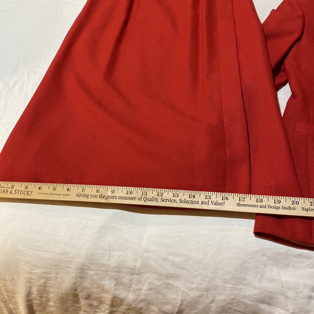 Vintage Cricketeer tomato double breasted jacket and skirt, 4P - Picture 10 of 10